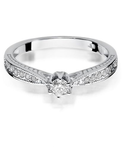 Pierścionek Bonore z białego złota próby 585 z diamentem 0,15 ct