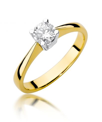 Pierścionek Bonore ze Złota próby 585 z diamentem 0,5 ct
