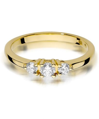 Pierścionek Bonore ze złota próby 585 z diamentem 0,15 ct