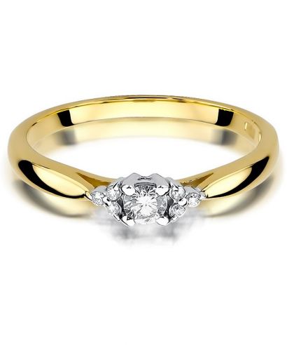 Pierścionek Bonore ze złota próby 585 z diamentem 0,1 ct