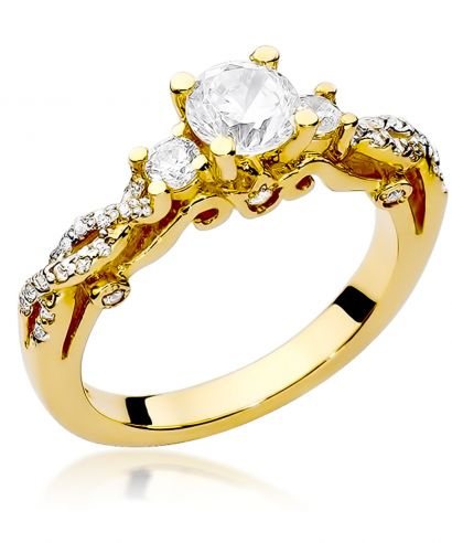 Pierścionek Bonore ze Złota próby 585 z diamentem 0,84 ct