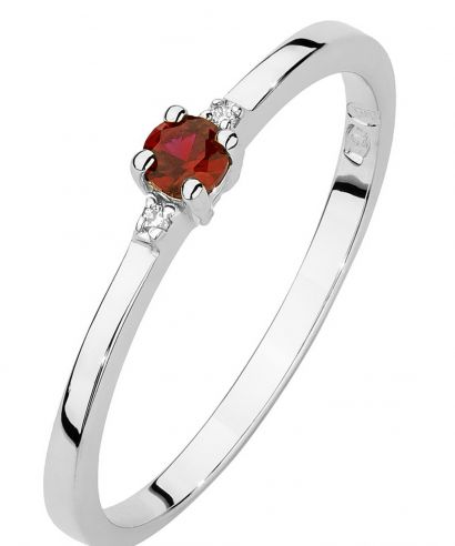 Pierścionek Bonore z białego złota próby 585 z rubinem 0,15 ct