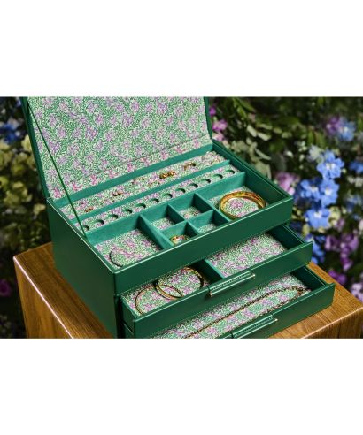 Pudełko z szufladami Wolf x Fiona Howard Forest Green Fruit Botanical na biżuterię