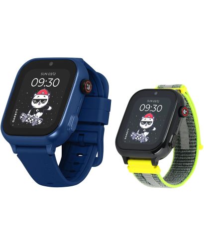 Smartwatch Garett Kids Cute 2 4G Niebieski SET z Odblaskowym Paskiem
