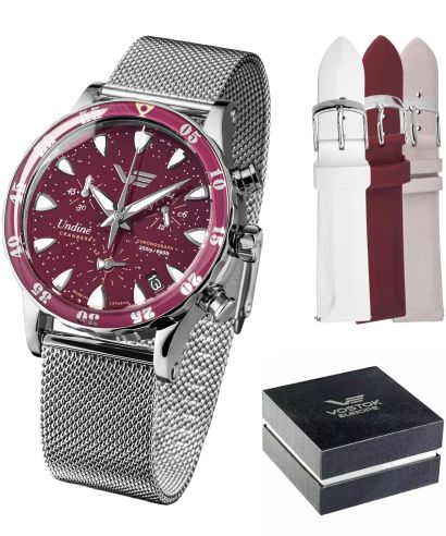 Zegarek damski Vostok Europe Undine Cranberry Chronograph Limited Edition SET
