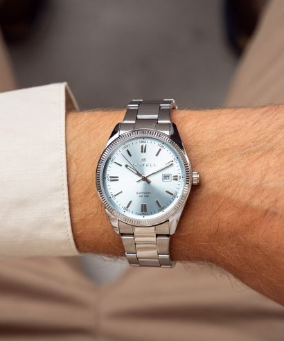 Zegarek męski DESTELL Loup Ice Blue Silver Steel Sapphire