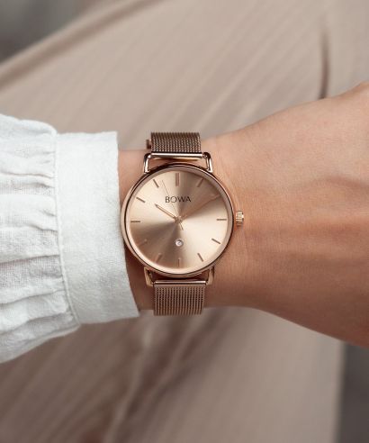Zegarek damski BOWA Milan Full Pink Gold Mesh 34