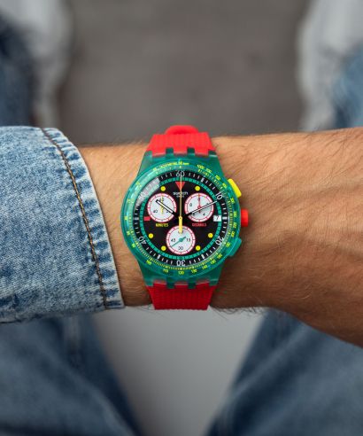 Zegarek Swatch Neon Emerald Chronograph