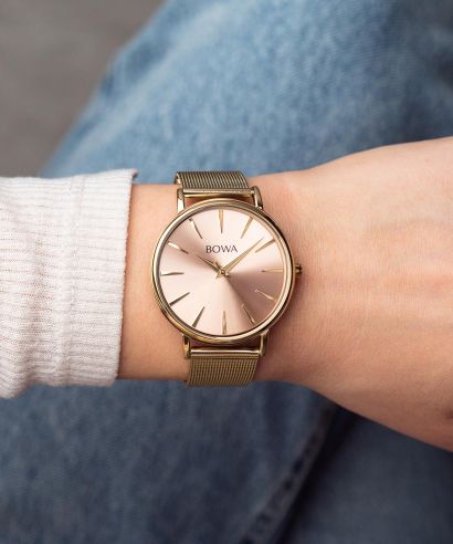 Zegarek damski BOWA Praha Pink-Gold Mesh 38