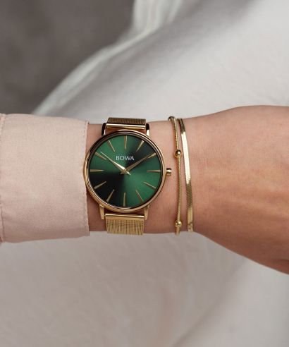 BOWA Praha Green-Gold Mesh 38 Gift Set (zegarek + bransoletka)