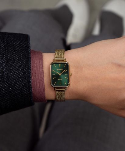 Zegarek damski BOWA Dubai Green-Gold Mesh 20