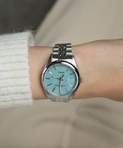 Zegarek damski Timex Legacy Day and Date Tiffany Blue