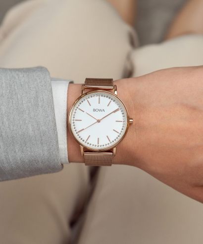Zegarek BOWA Rio White-Rose Gold Mesh 38