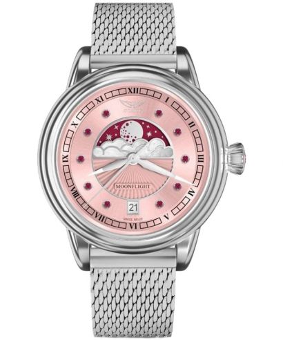 Zegarek damski Aviator Moonflight Gemstone Edition Pink Red Ruby Limited Edition
