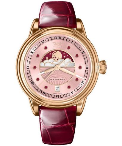 Zegarek damski Aviator Moonflight Gemstone Edition Pink Red Ruby Limited Edition