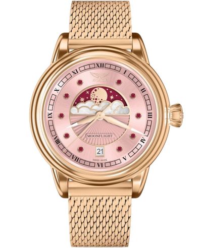 Zegarek damski Aviator Moonflight Gemstone Edition Pink Red Ruby Limited Edition