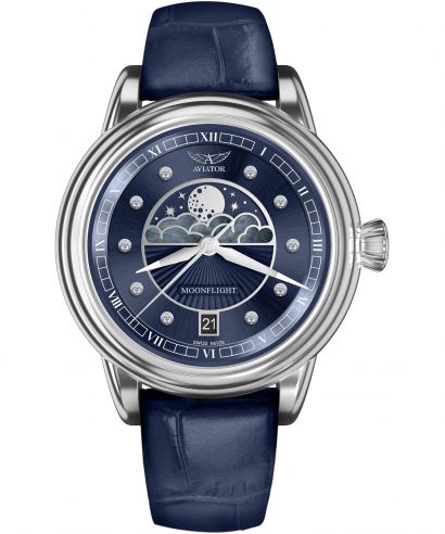 Zegarek damski Aviator Douglas Moonflight Blue Diamonds Limited Edition