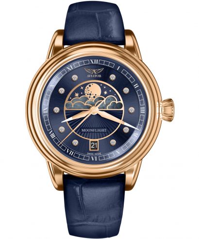Zegarek damski Aviator Douglas Moonflight Blue Diamonds Limited Edition