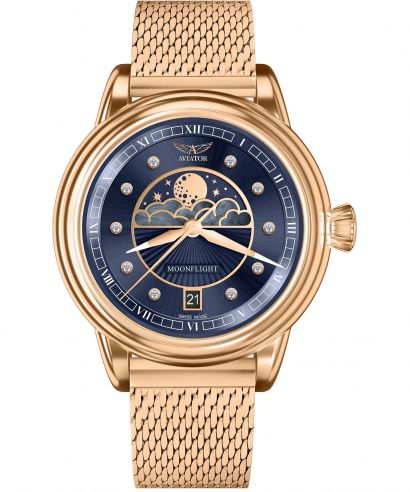 Zegarek damski Aviator Douglas Moonflight Blue Diamonds Limited Edition