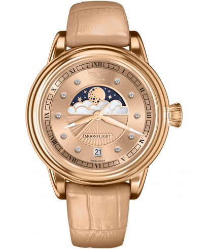 Zegarek damski Aviator Douglas Moonflight Rose Gold Diamonds Limited Edition