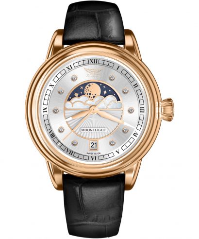 Zegarek damski Aviator Douglas Moonflight Silver Diamonds Limited Edition
