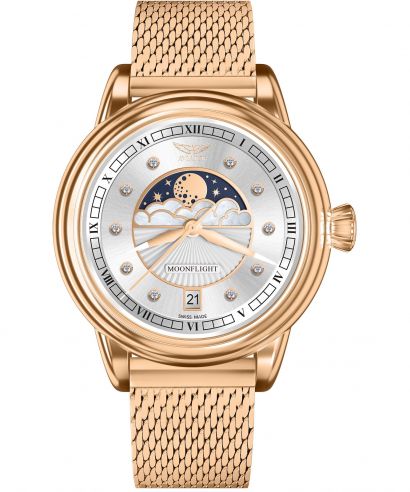 Zegarek damski Aviator Douglas Moonflight Silver Diamonds Limited Edition