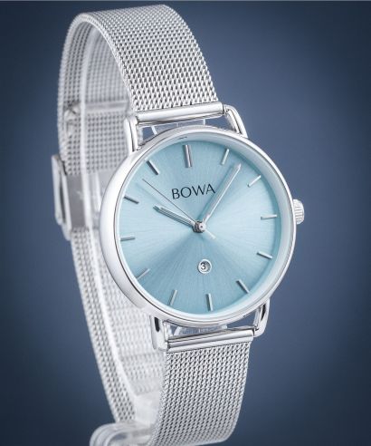 Zegarek damski BOWA Milan Ice-Blue Silver Mesh 34