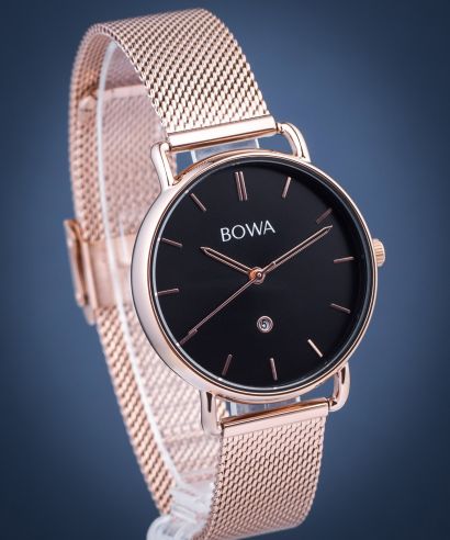 Zegarek damski BOWA Milan Black Rose-Gold Mesh 34