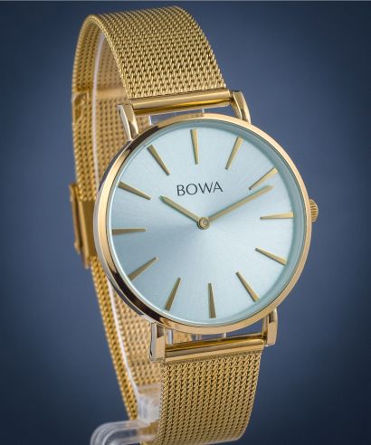 Zegarek damski BOWA New York Light-Mint Gold Mesh 38