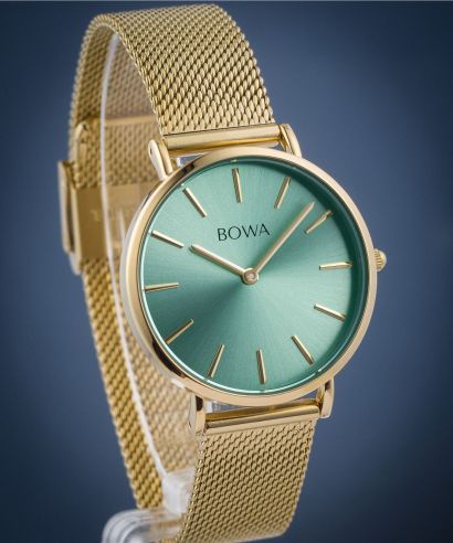 Zegarek damski BOWA New York Petite Mint-Gold Mesh 34