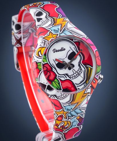 Orologio Donna Doodle Santa Muerte Mood – Modello Tatoo Stile, Originale E Di Tendenza, Collezione DO35013