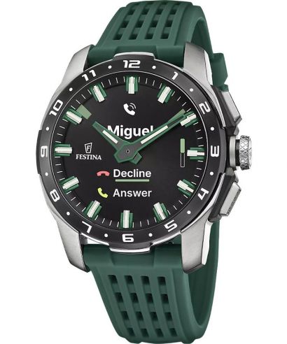 Zegarek Hybrydowy męski Festina Connected Full D Green Titanium