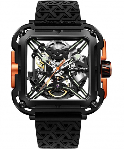 Zegarek męski Ciga Design X Series Black & Orange Skeleton Automatic