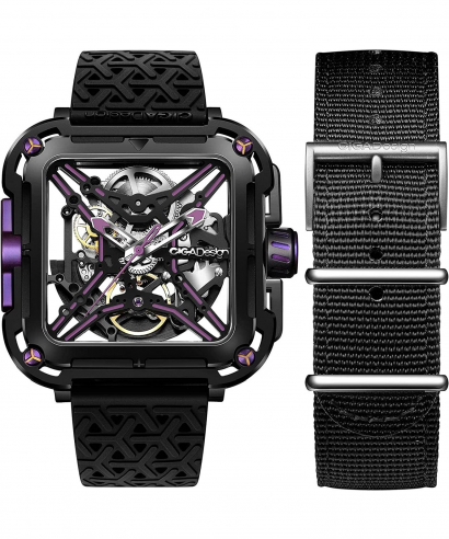 Zegarek męski Ciga Design X Series Black & Purple Skeleton Automatic