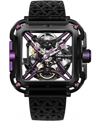 Zegarek męski Ciga Design X Series Black & Purple Skeleton Automatic