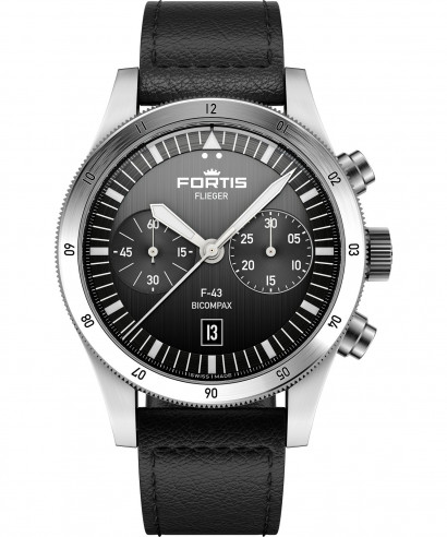 Zegarek męski Fortis Flieger F-43 Bicompax Black