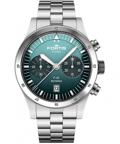 Zegarek męski Fortis Flieger F-43 Bicompax Petrol