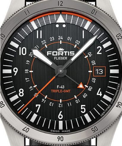 Zegarek męski Fortis Flieger F-43 Triple GMT Titanium Automatic