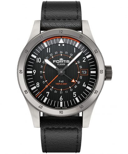 Zegarek męski Fortis Flieger F-43 Triple GMT Titanium Automatic
