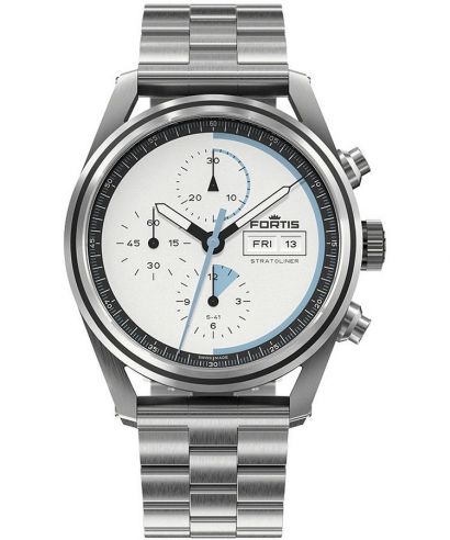 Zegarek męski Fortis Stratoliner S-41 White Dust Chronograph Automatic