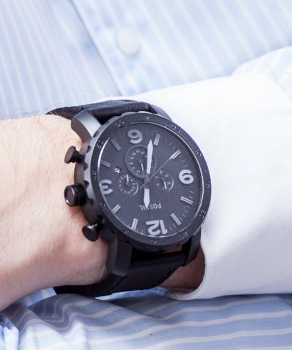 Zegarek męski Fossil Nate Leather Black