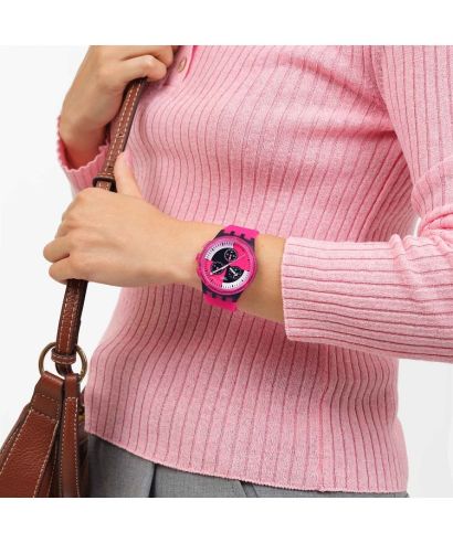 Zegarek Swatch Smash It Fuchsia Lines Chronograph