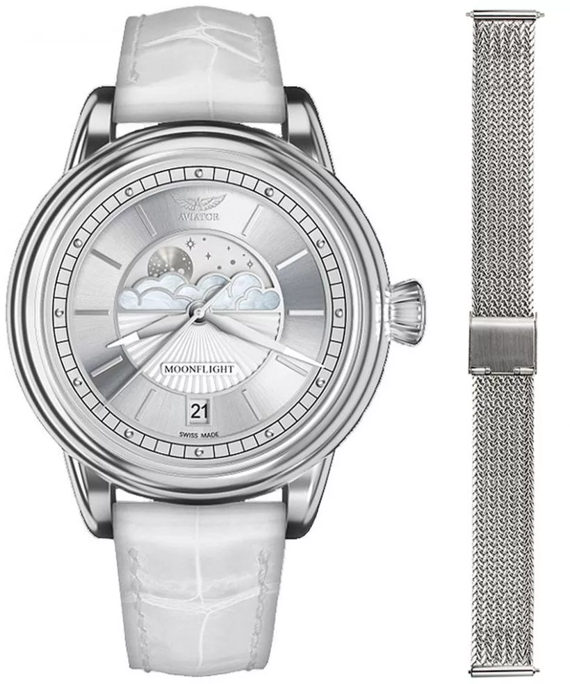 Zegarek damski Aviator Douglas Moonflight + bransoleta Morellato