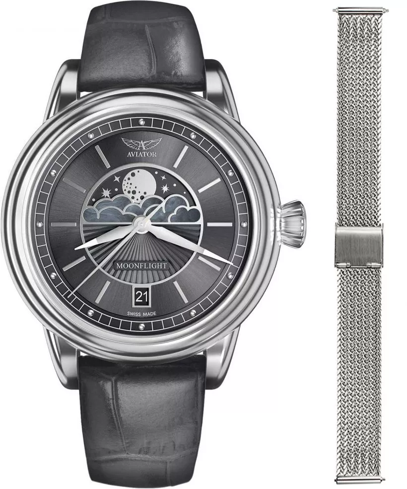 Zegarek damski Aviator Douglas Moonflight + bransoleta Morellato