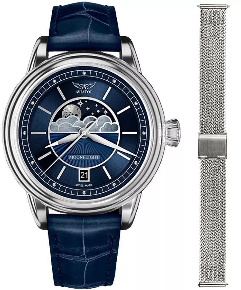 Zegarek damski Aviator Douglas Moonflight + bransoleta Morellato
