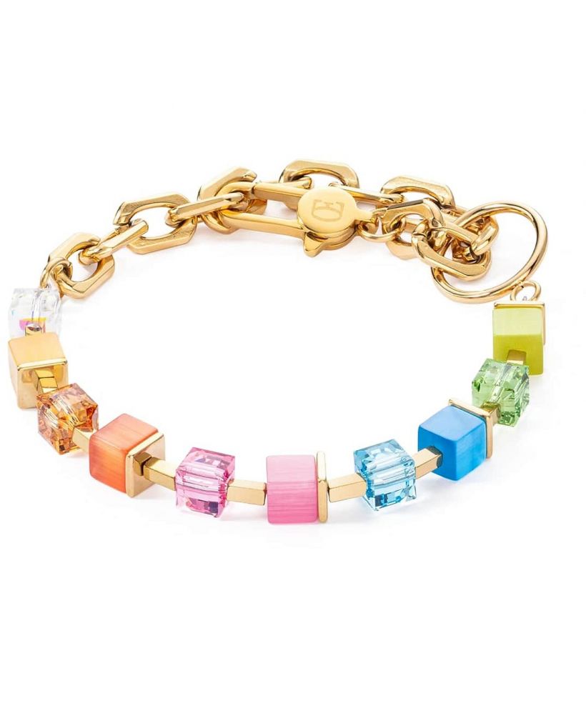 Bransoletka Coeur de Lion Cube Fushion Charm Gold Rainbow