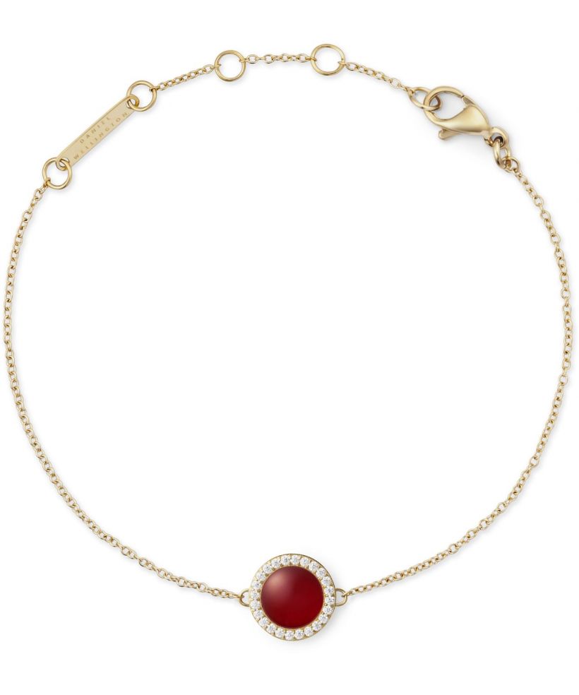Bransoletka Daniel Wellington Audrey Red Agathe Gold