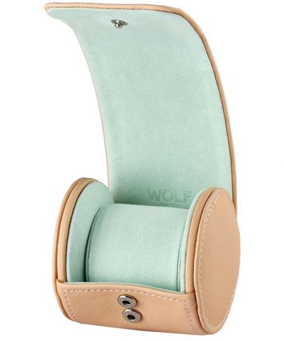 Etui podróżne Wolf Seltzer Single Watch Roll Travel Peach Mint na 1 zegarek