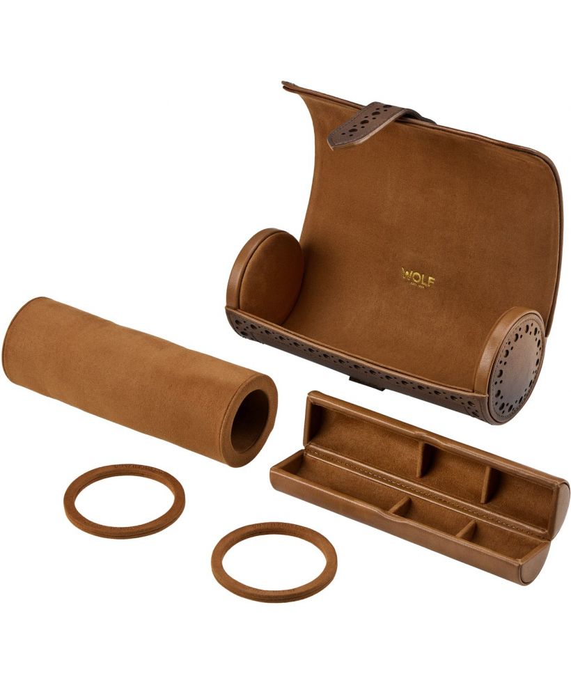 Etui Wolf Brogue Triple na 3 zegarki z kapsułą na biżuterię