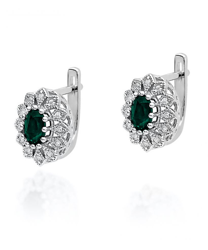 Kolczyki Bonore ze Złota próby 585 ze szmaragdem 0,8 ct